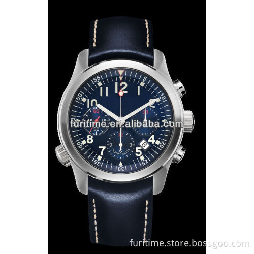 stainless stainless steel chronograph watch 5atm leatehr chronograph watches